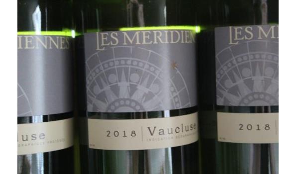 8 flessen à 75cl witte wijn Les Meridiens Vaucluse, 2018
